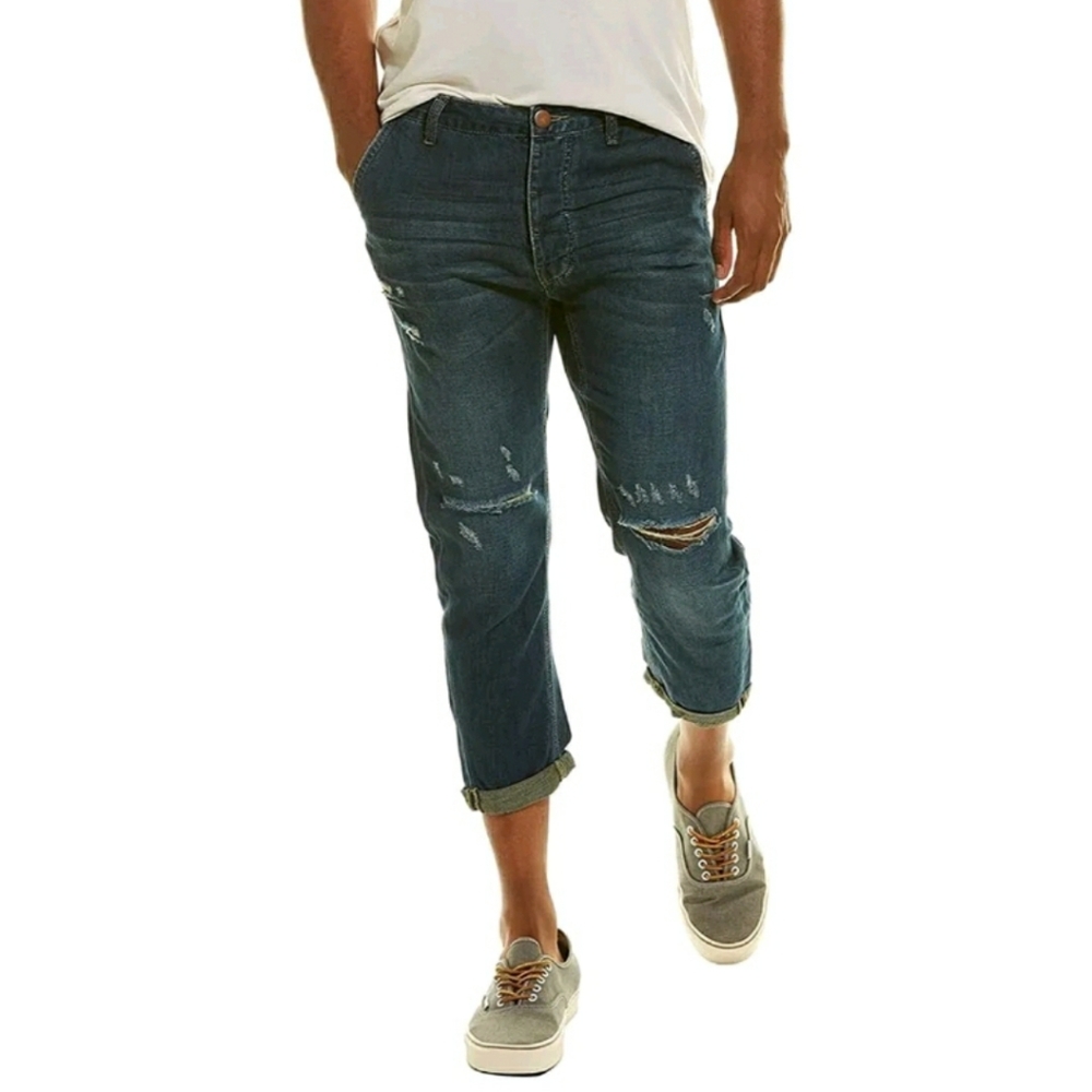 Man X One Teaspoon Indigo Mr. Browns Jeans Linen Blend Jeans 30R